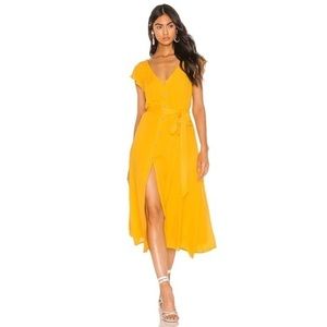 NWOT Sanctuary Eden Button Front Yellow Flutter Sleeve Dress Size XXS
